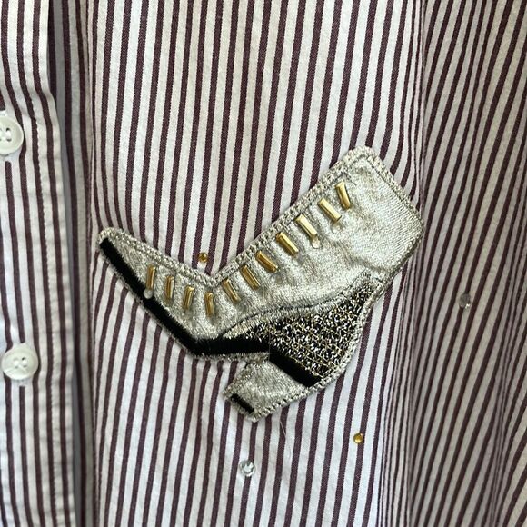 VINTAGE‎ BOBBIE BROOKS BLOUSE WITH APPLIQUÉD SHOES - Picture 6 of 10